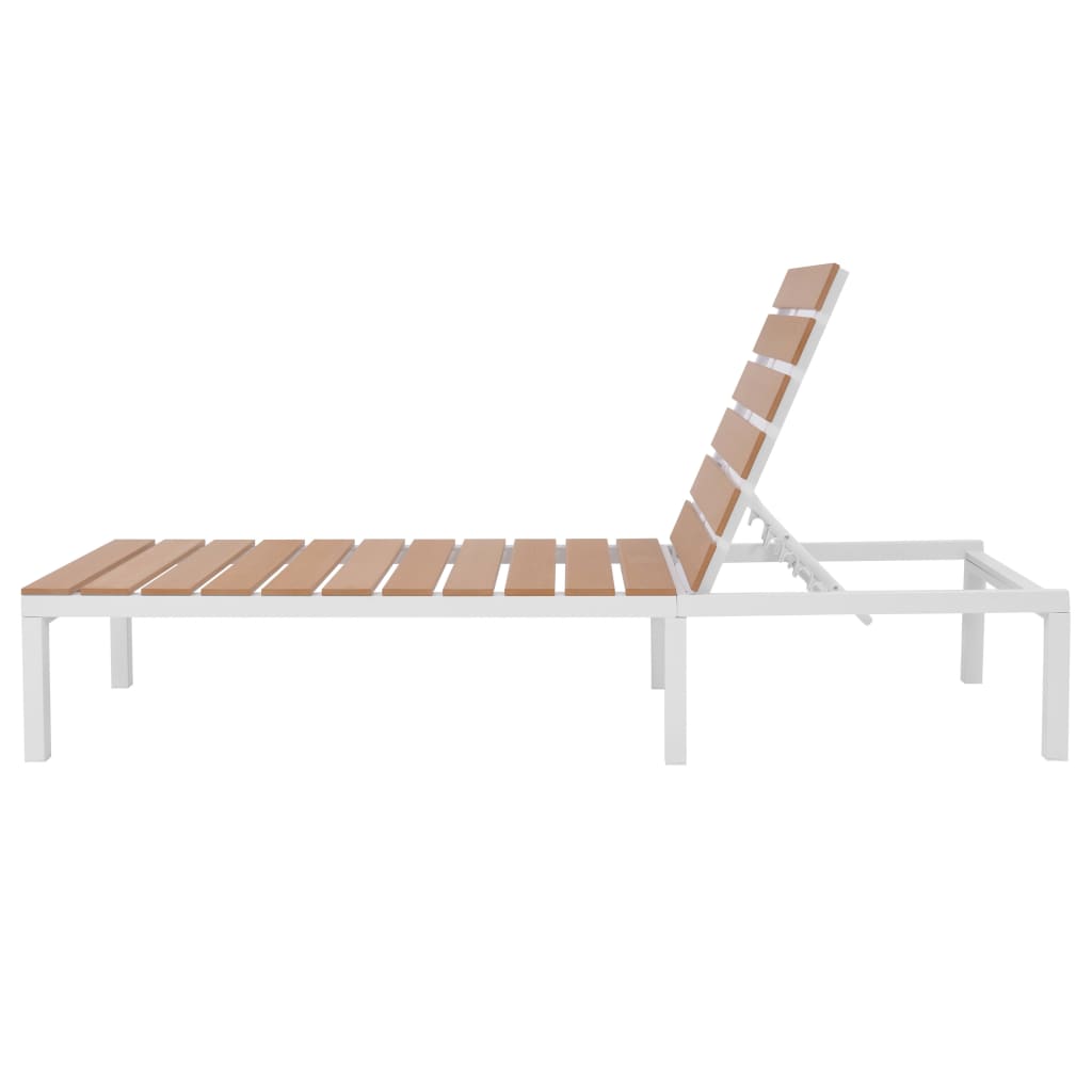 Sun Lounger Aluminium and WPC Brown