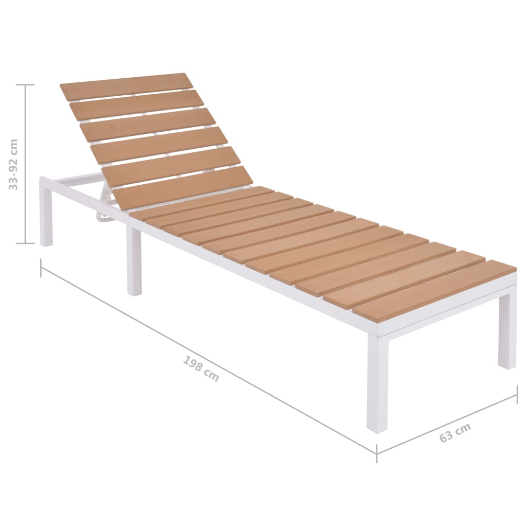 Sun Lounger Aluminium and WPC Brown