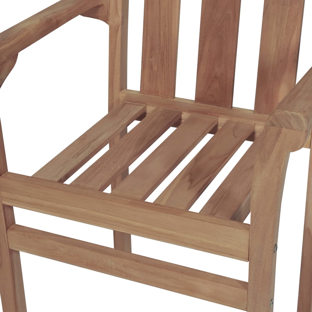 Stackable Garden Chairs 2 pcs Solid Teak Wood