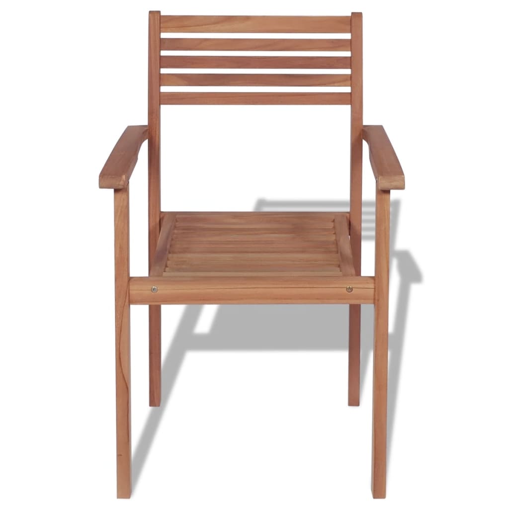 Stackable Garden Chairs 2 pcs Solid Teak Wood