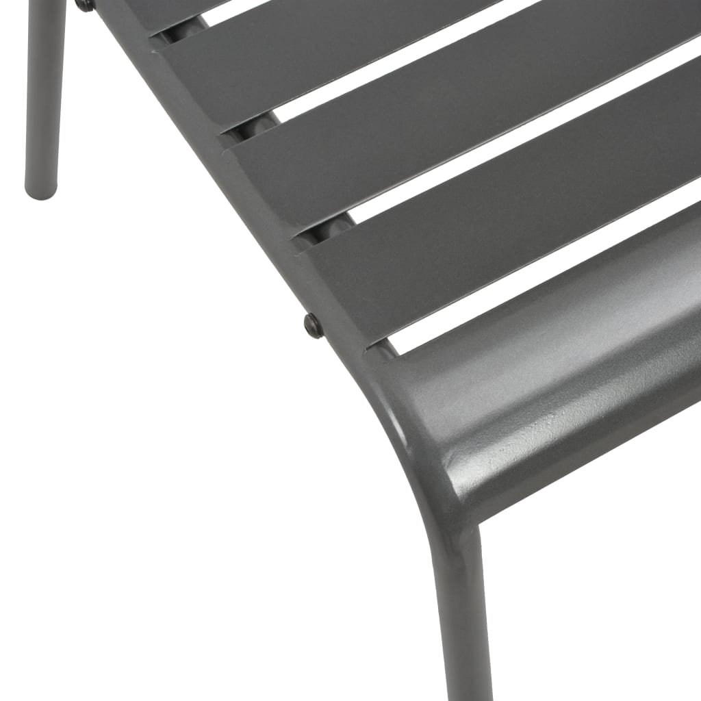 Stackable Outdoor Chairs 2 pcs Steel Grey