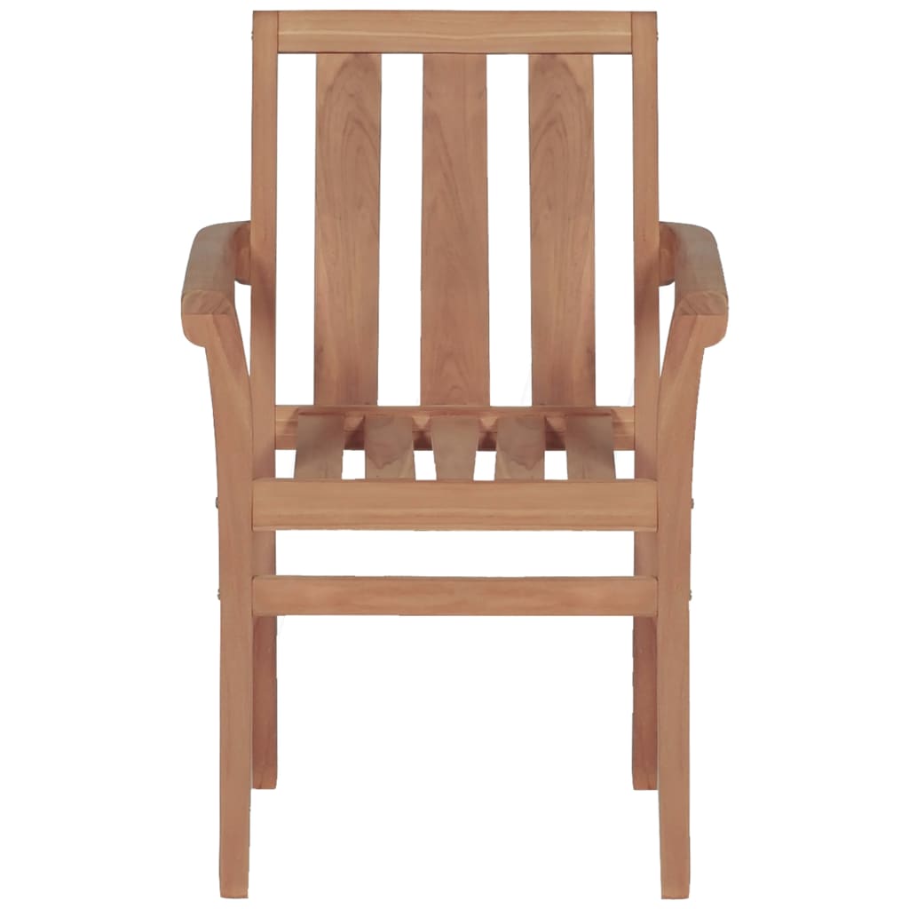 Stacking Garden Chairs 2 pcs Solid Teak Wood