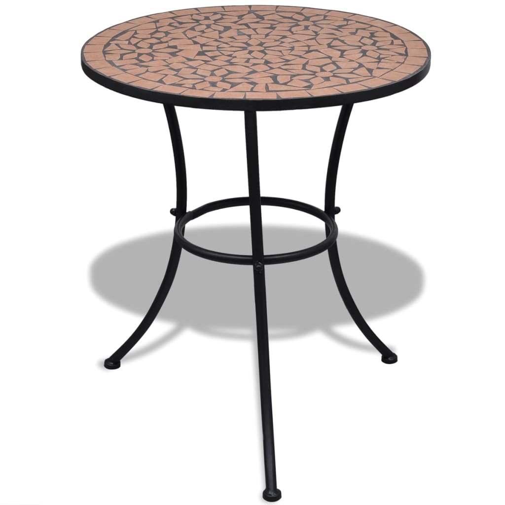 3 Piece Bistro Set Ceramic Tile Terracotta