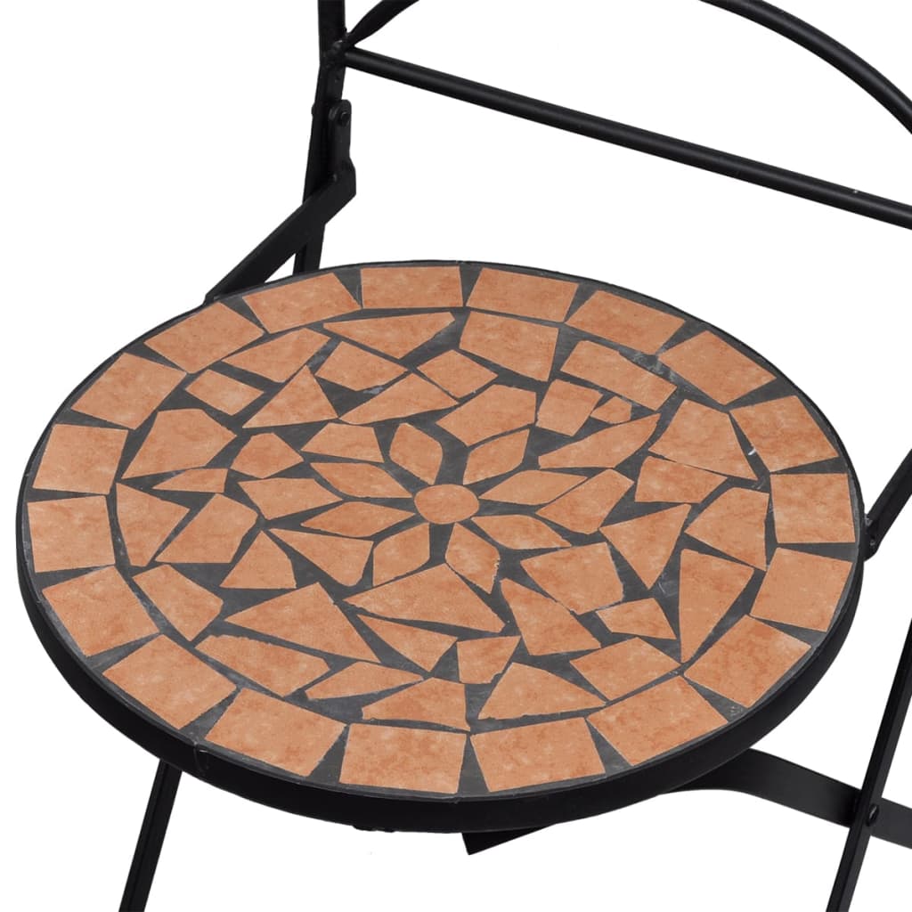 3 Piece Bistro Set Ceramic Tile Terracotta