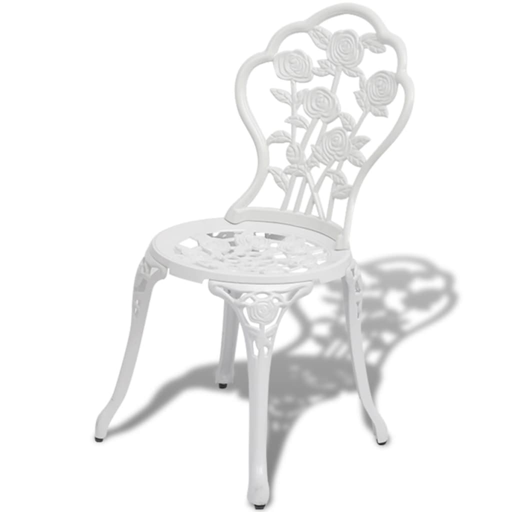 3 Piece Bistro Set Cast Aluminium White