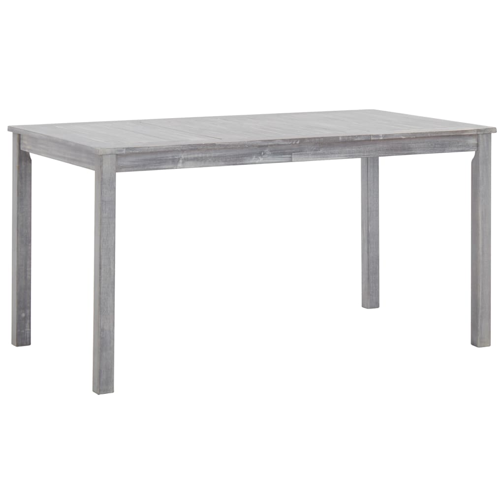 7 Piece Outdoor Dining Set Grey Wash Solid Acacia Wood