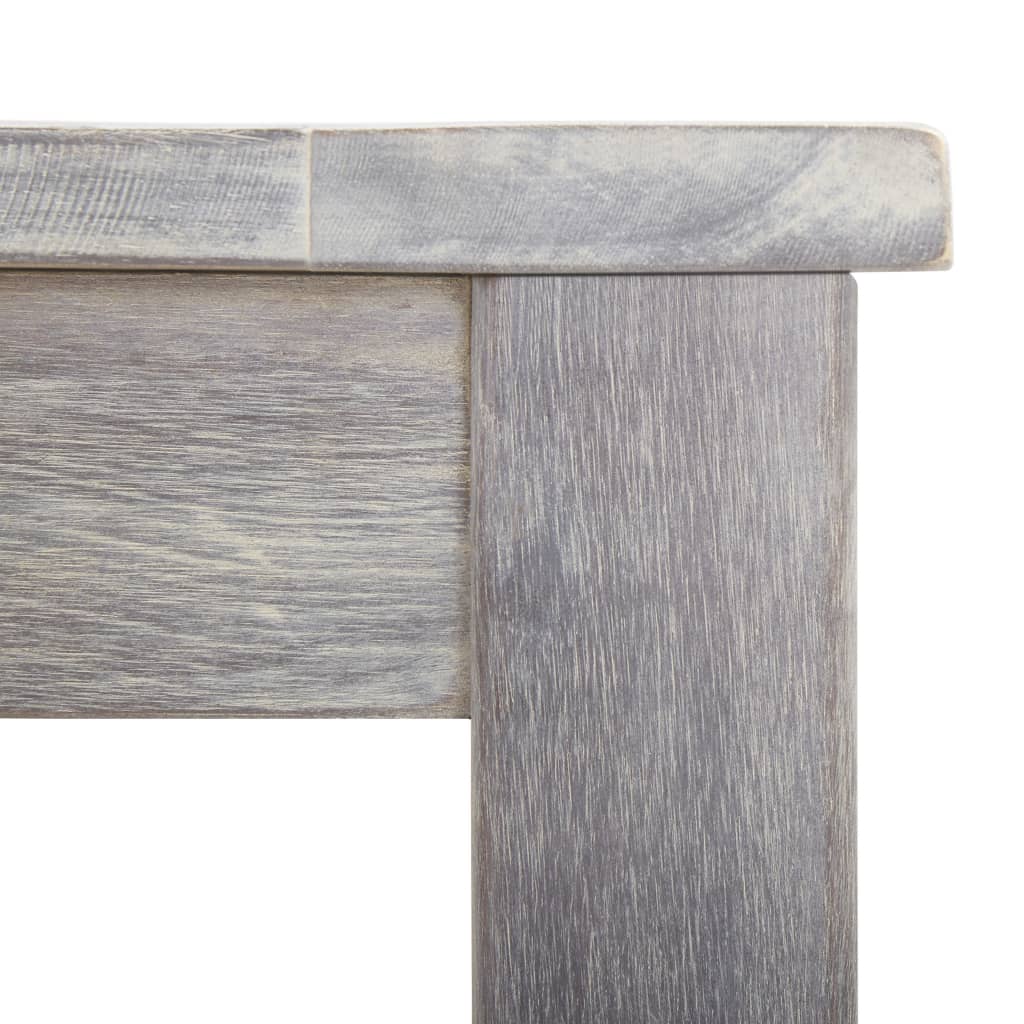 7 Piece Outdoor Dining Set Grey Wash Solid Acacia Wood