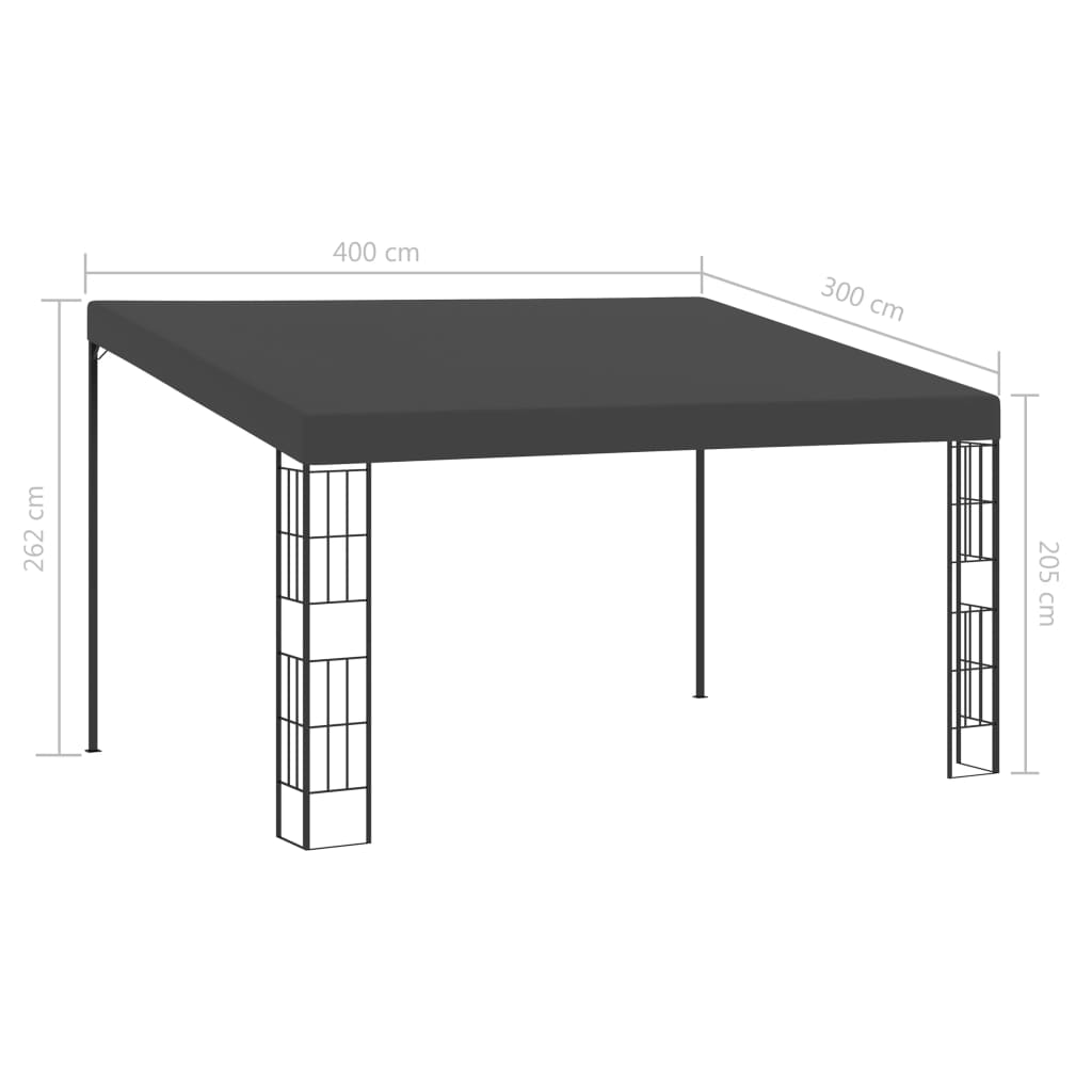 Wall-mounted Gazebo 3x4 m Anthracite Fabric