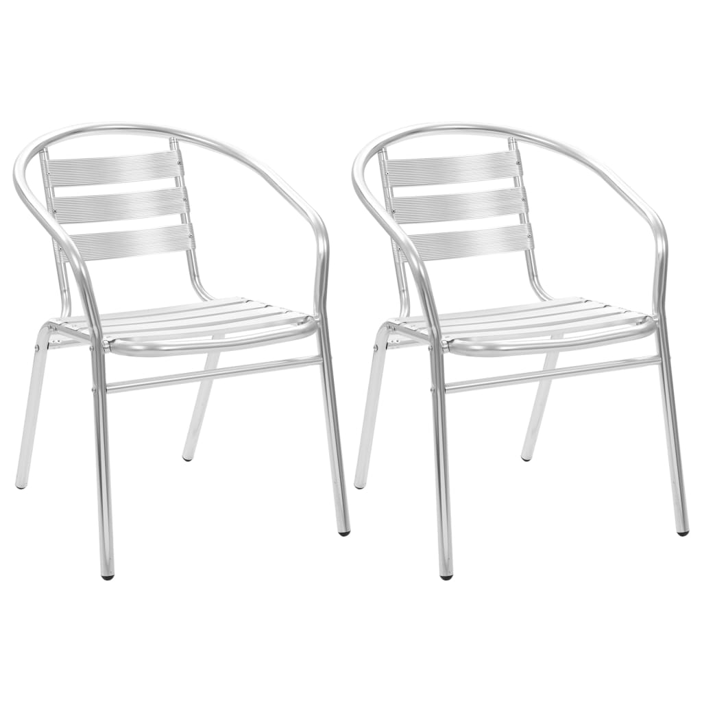 Stackable Outdoor Chairs 2 pcs Aluminium