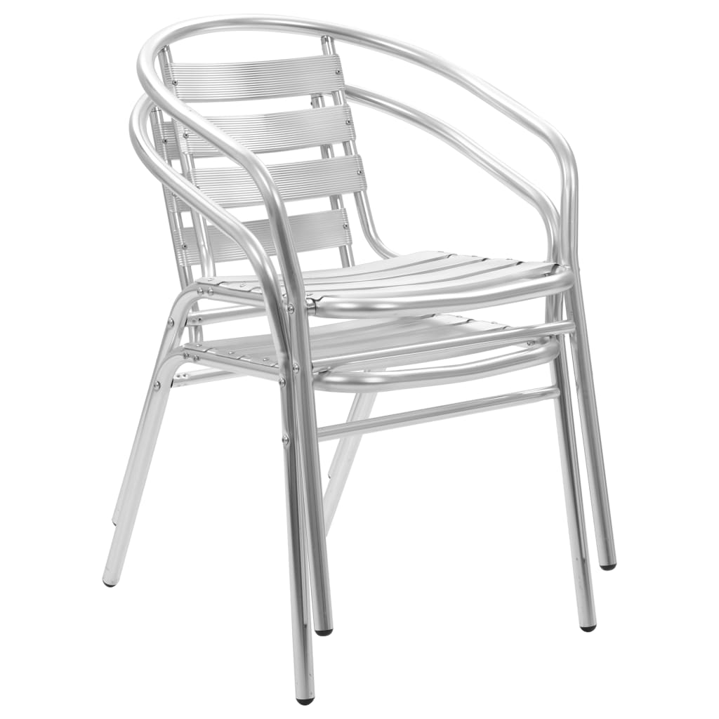 Stackable Outdoor Chairs 2 pcs Aluminium