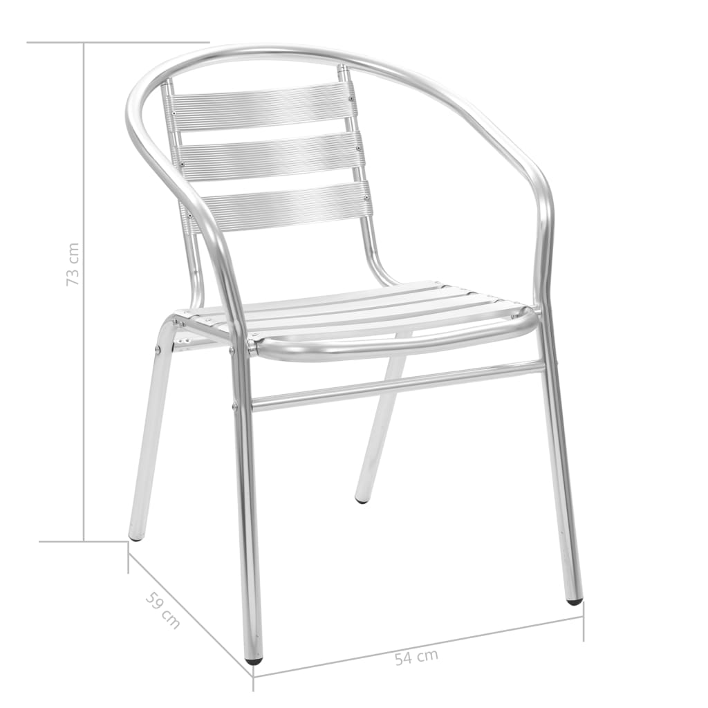 Stackable Outdoor Chairs 2 pcs Aluminium