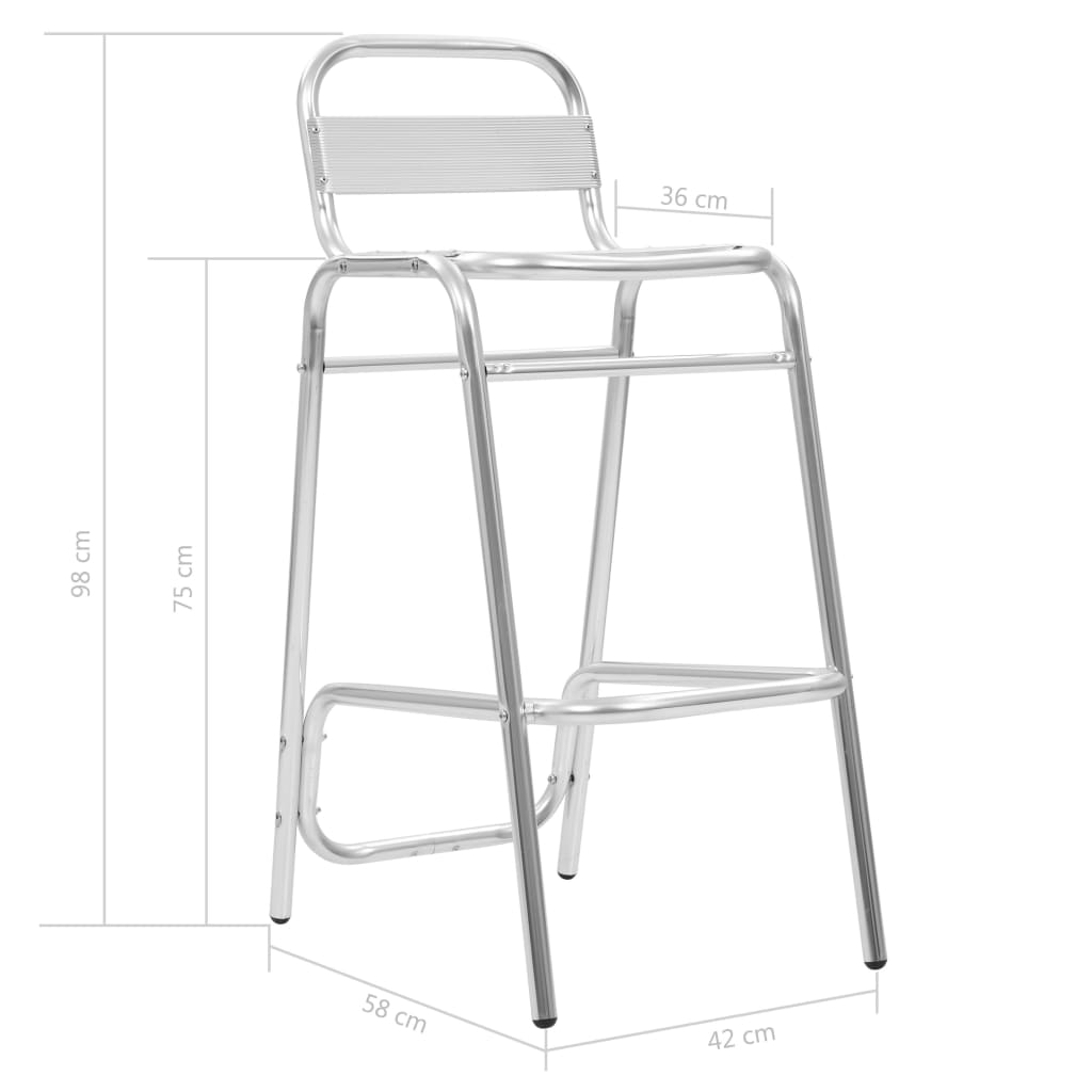 Stackable Bar Chairs 2 pcs Aluminium