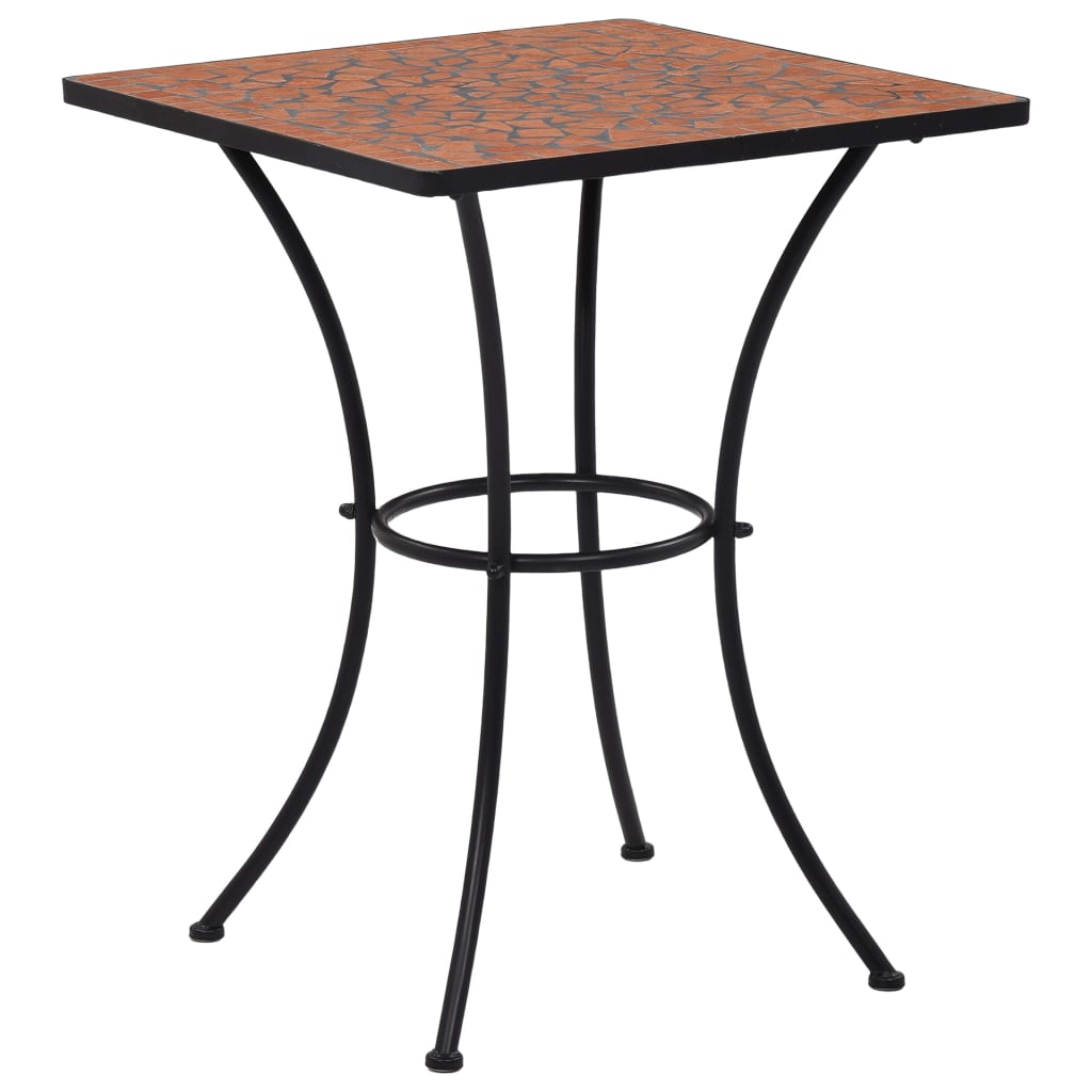 3 Piece Mosaic Bistro Set Ceramic Tile Terracotta