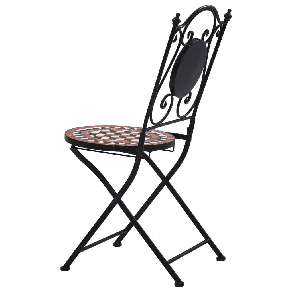 3 Piece Mosaic Bistro Set Ceramic Tile Terracotta