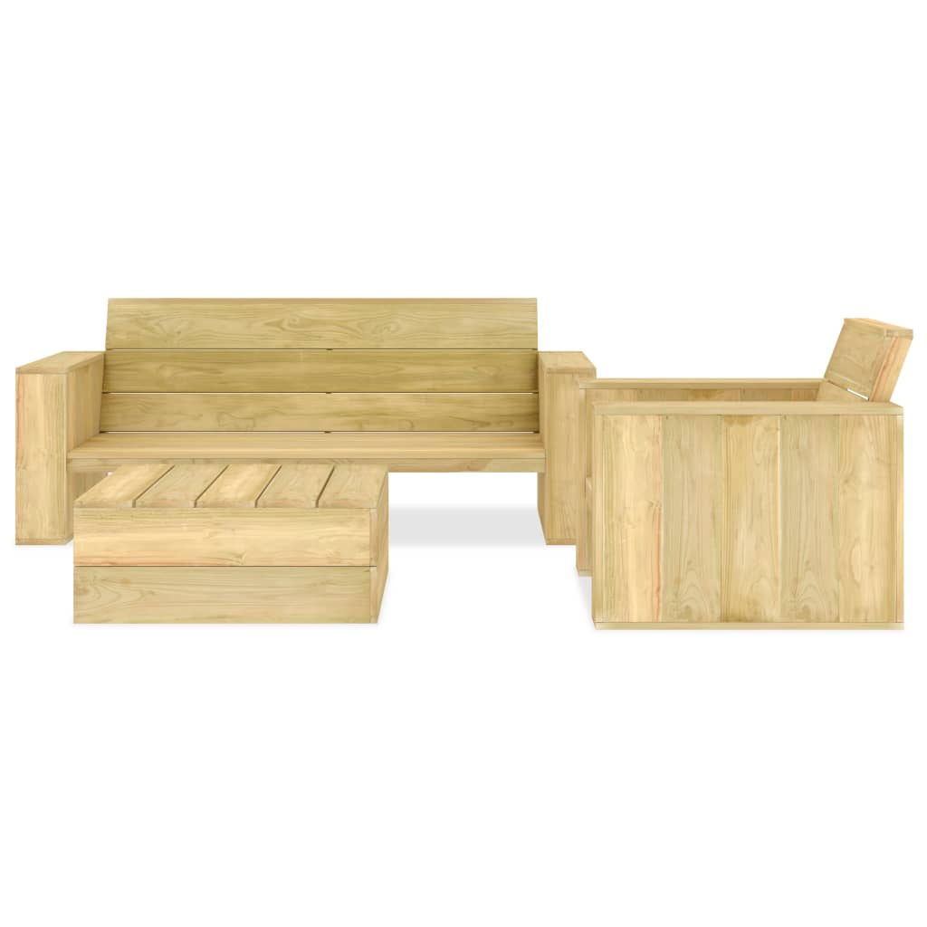 3 Piece Garden Lounge Set Impregnated Pinewood