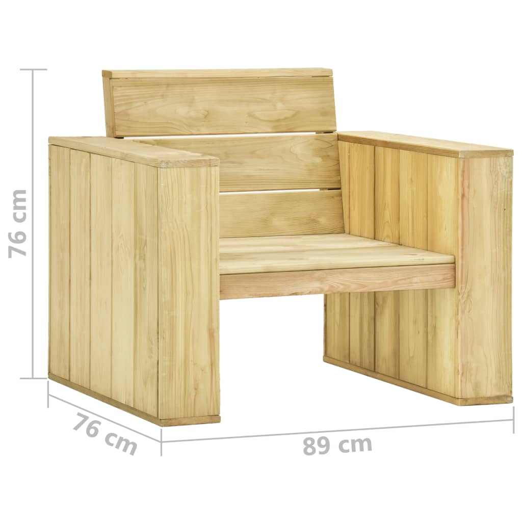 3 Piece Garden Lounge Set Impregnated Pinewood