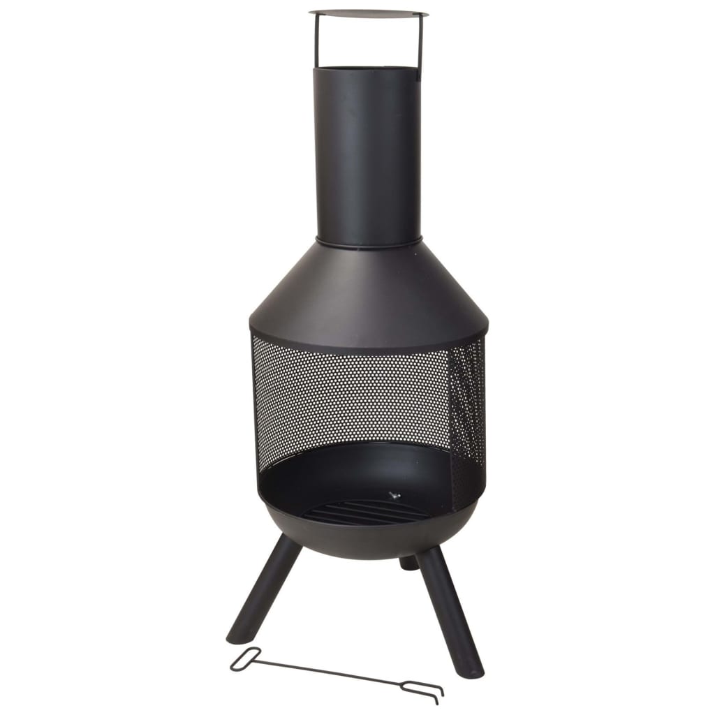 ProGarden Fireplace With Chimney Metal 116 cm