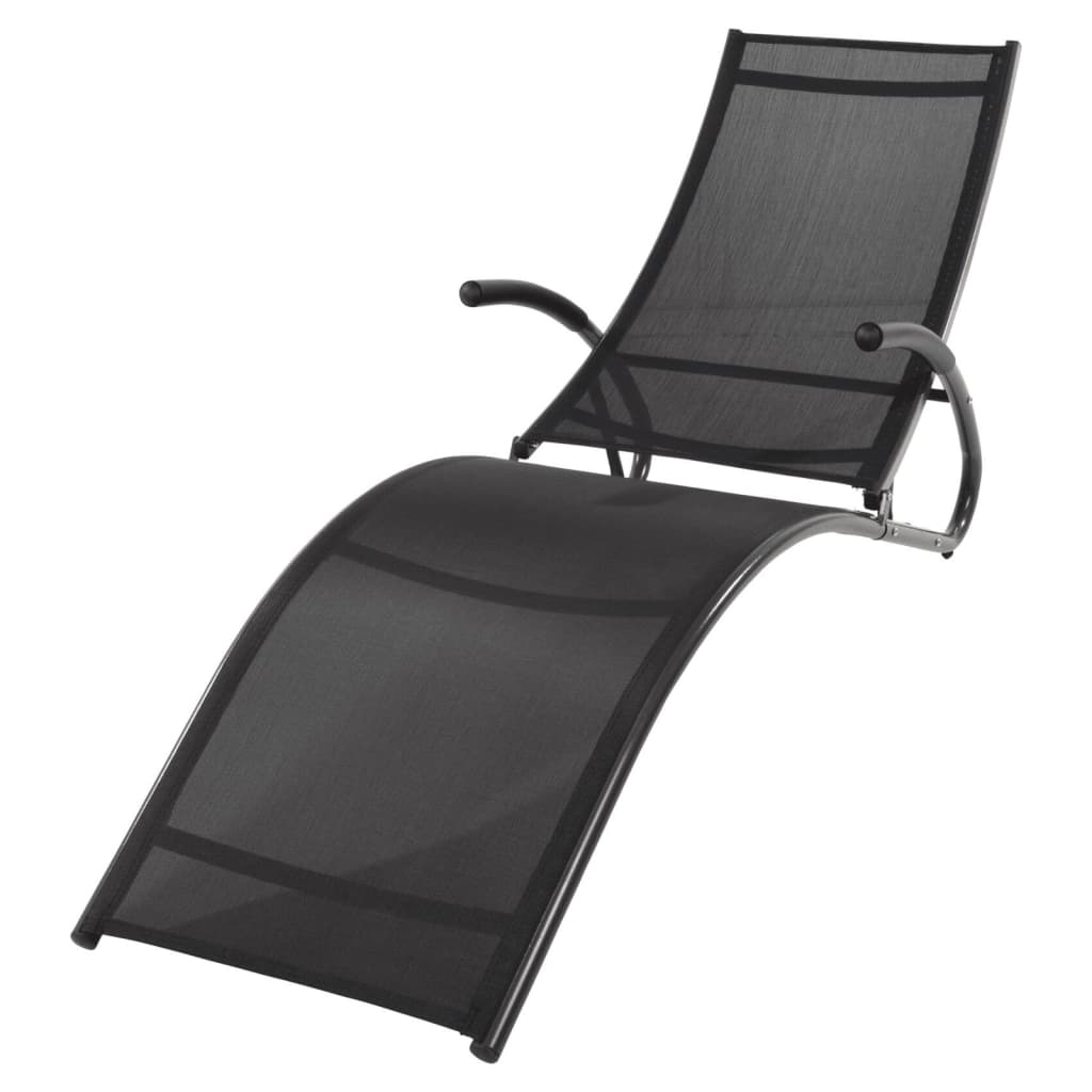 ProGarden Foldable Sunlounger 174x59x87 cm Black