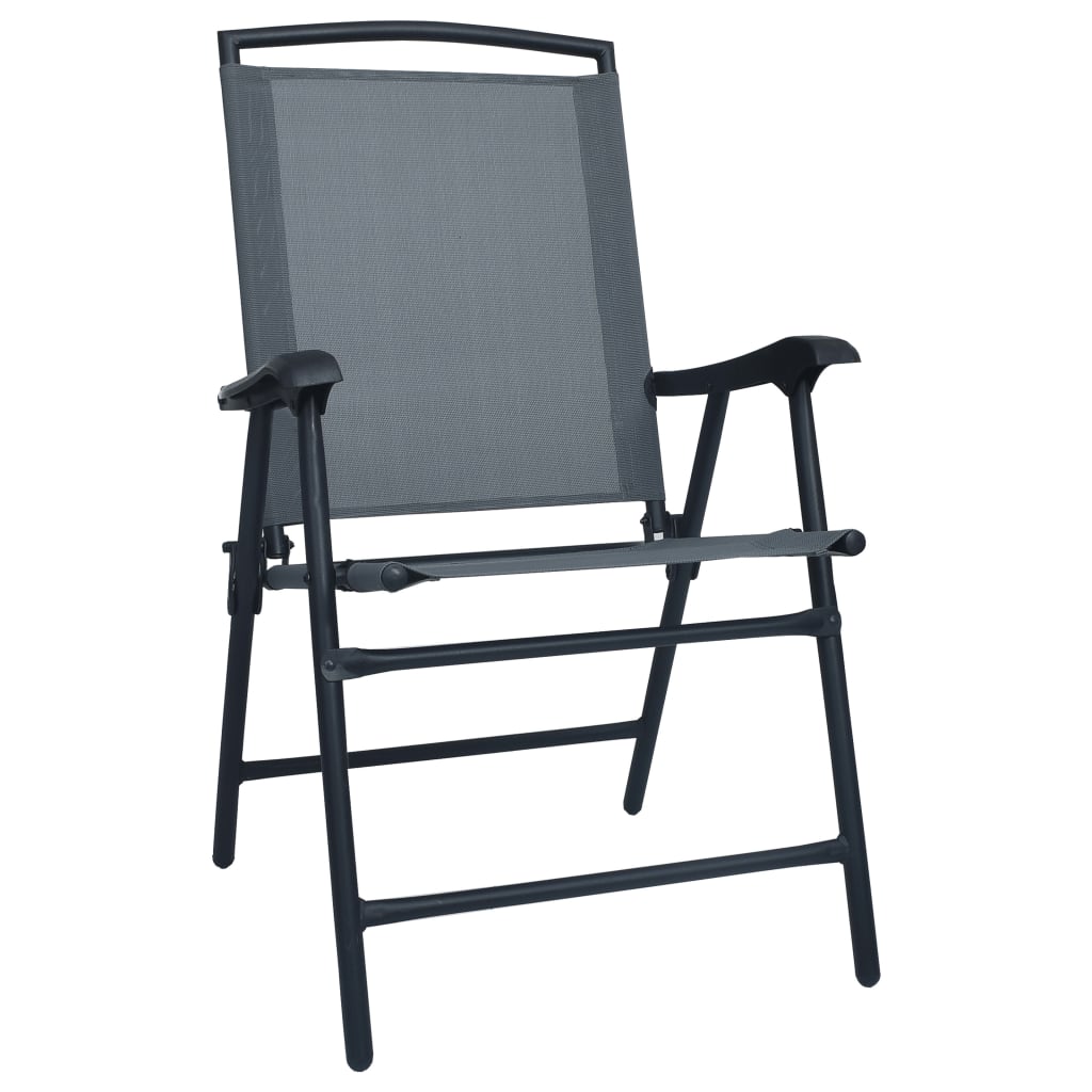 3 Piece Bistro Set Grey Steel