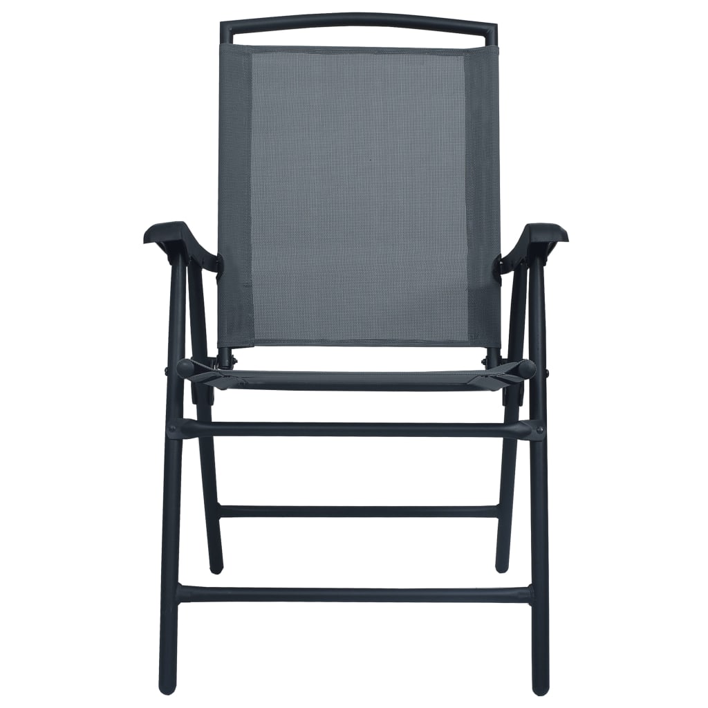 3 Piece Bistro Set Grey Steel