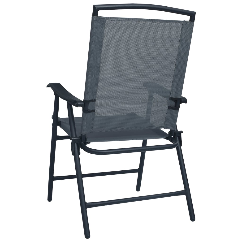 3 Piece Bistro Set Grey Steel