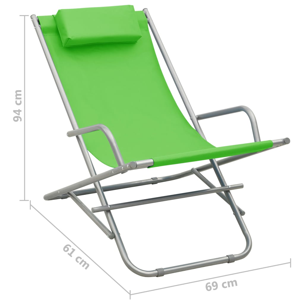 Rocking Chairs 2 pcs Steel Green