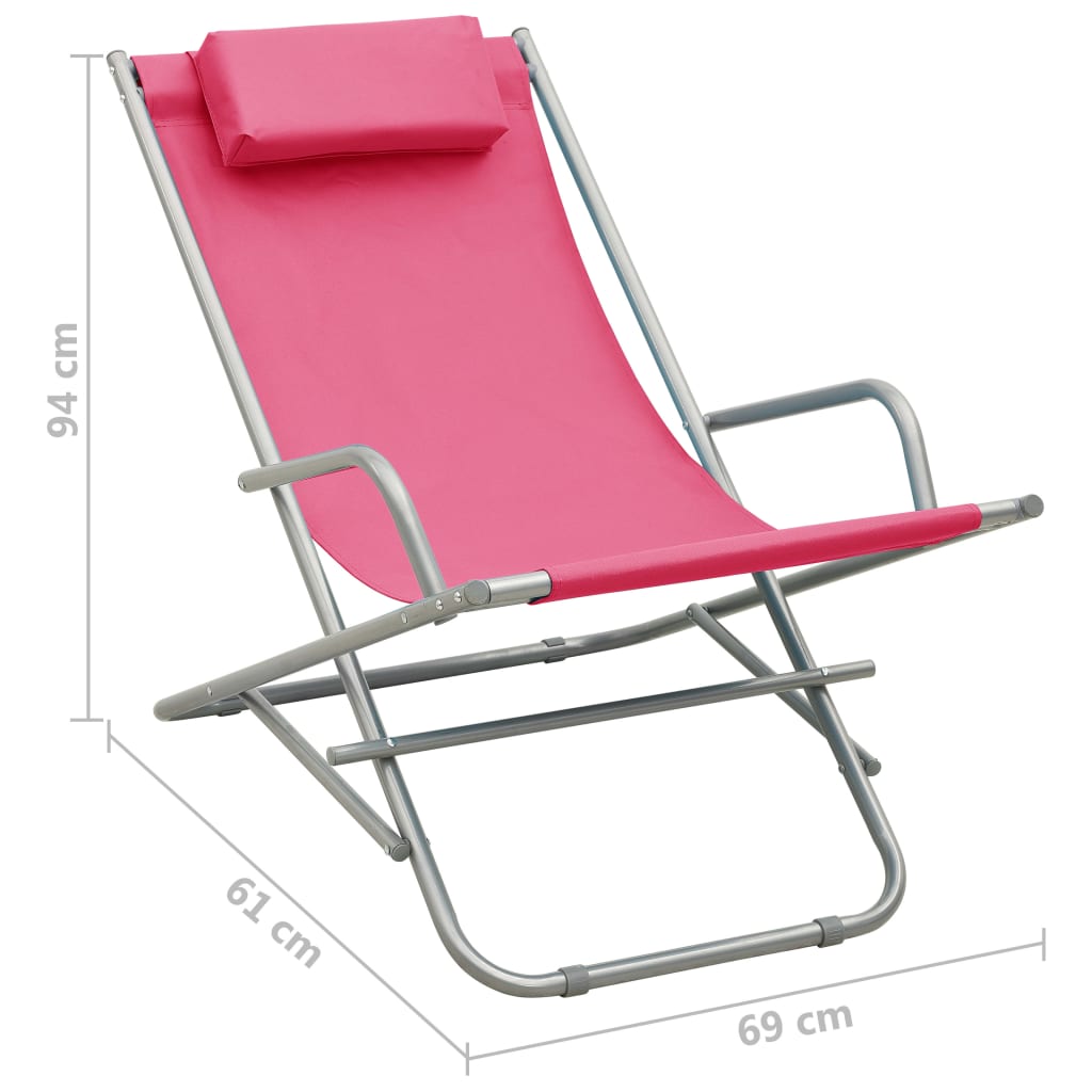 Rocking Chairs 2 pcs Steel Pink