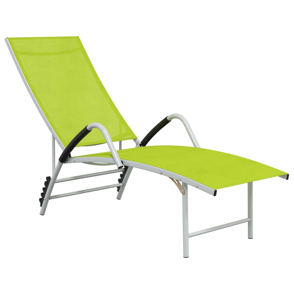 Sun Lounger Textilene and Aluminium Green