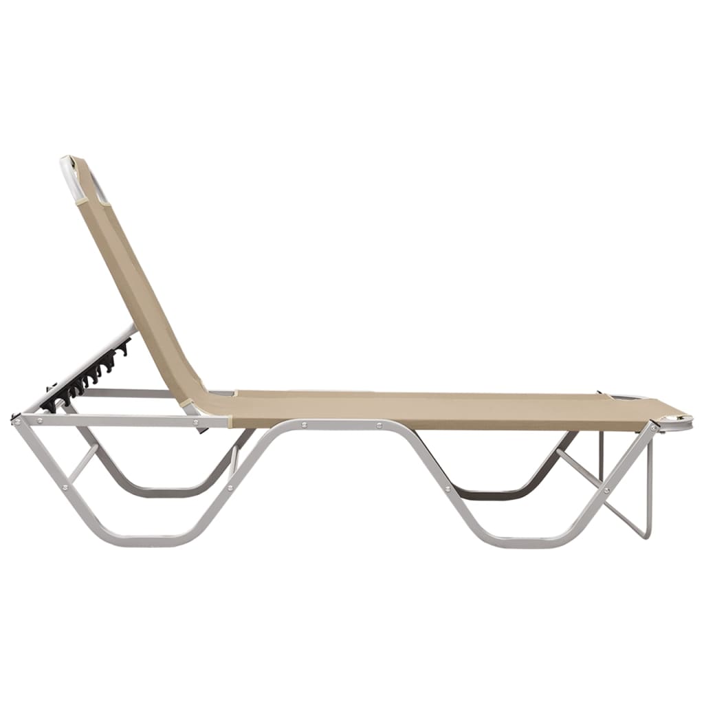 Sun Lounger Aluminium and Textilene Cream