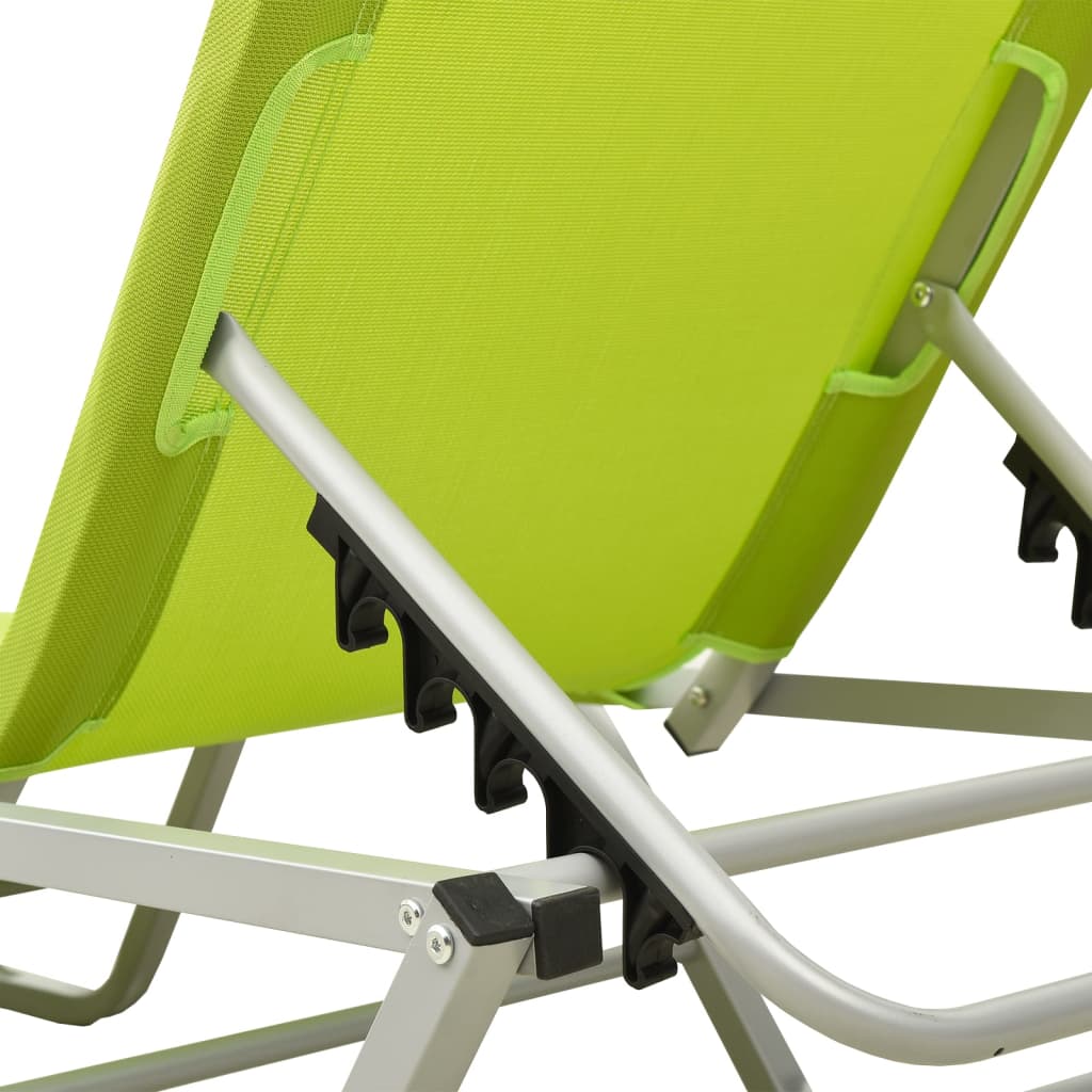 Sun Lounger Aluminium and Textilene Green