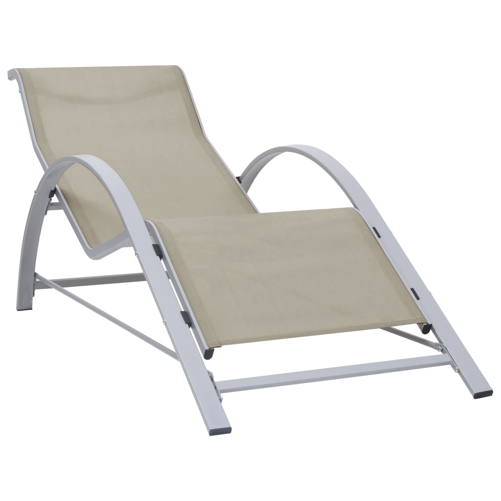 Sunlounger Textilene and Aluminium Cream