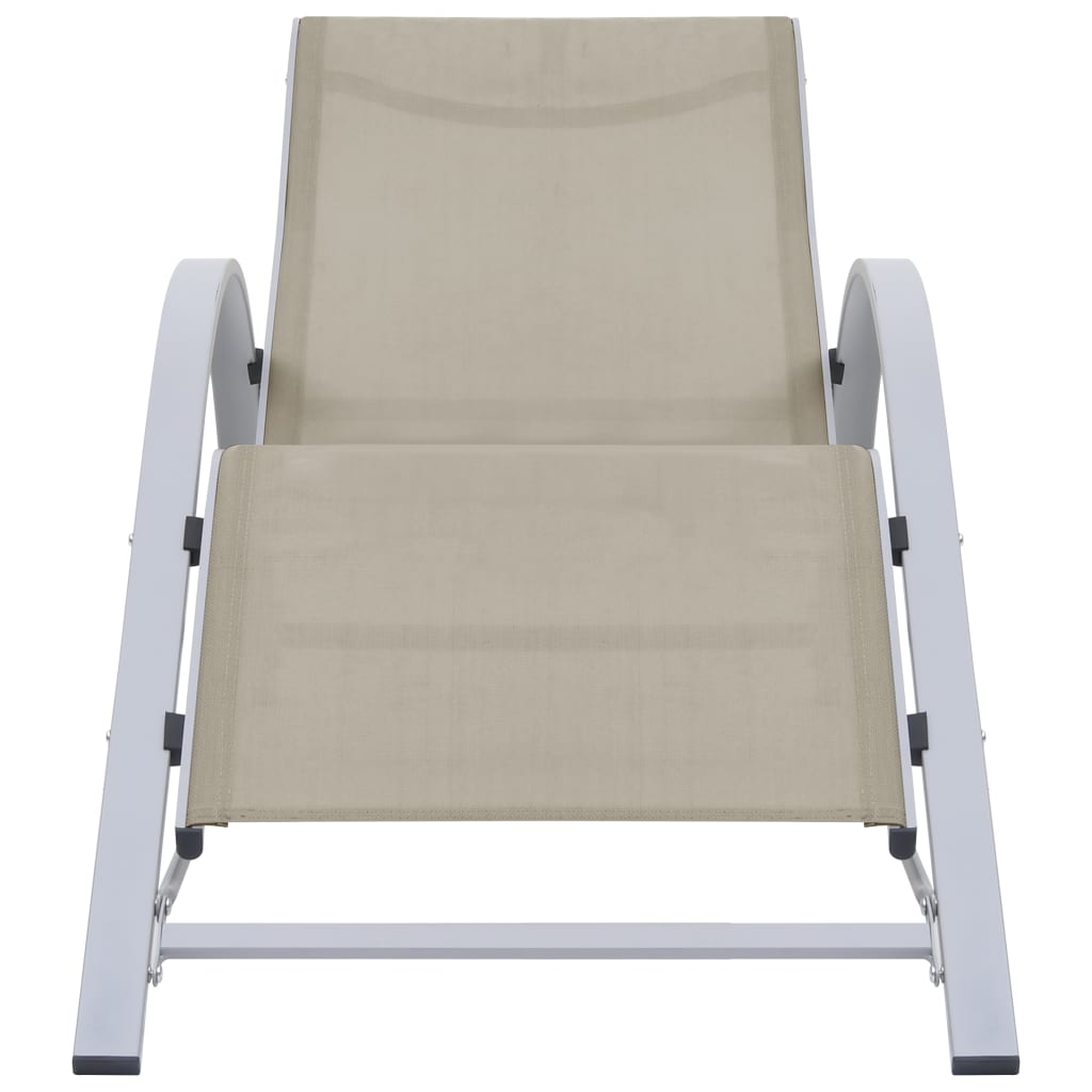 Sunlounger Textilene and Aluminium Cream