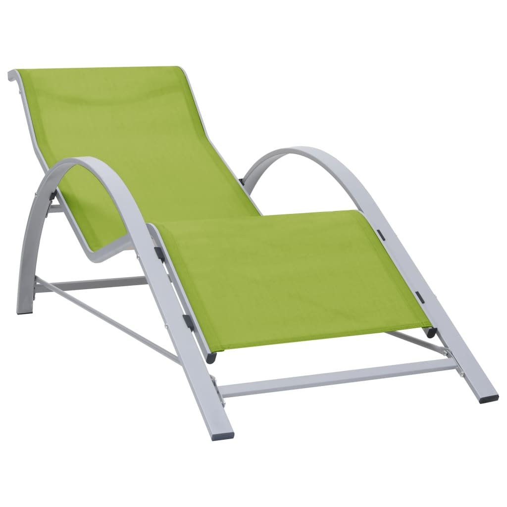 Sunlounger Textilene and Aluminium Green