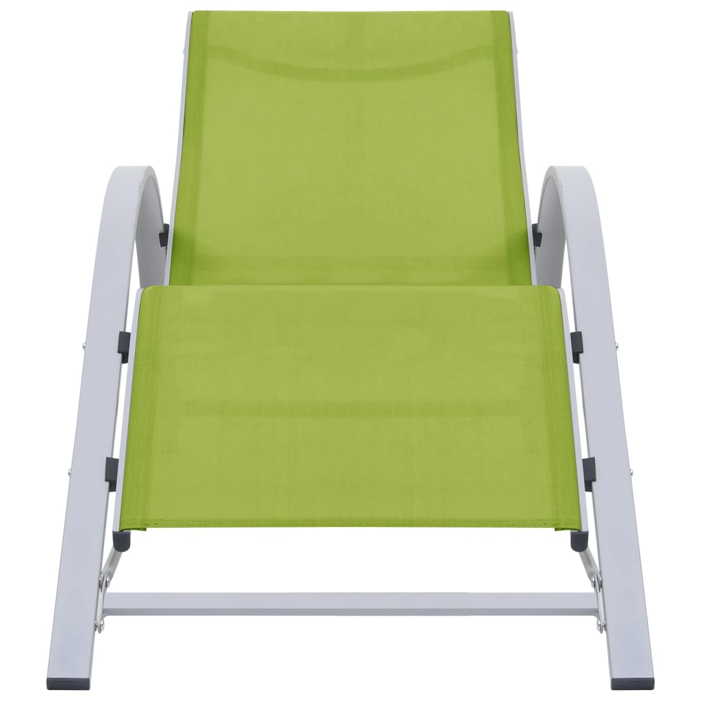 Sunlounger Textilene and Aluminium Green