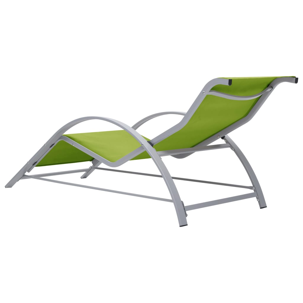 Sunlounger Textilene and Aluminium Green