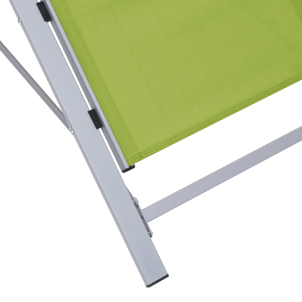 Sunlounger Textilene and Aluminium Green