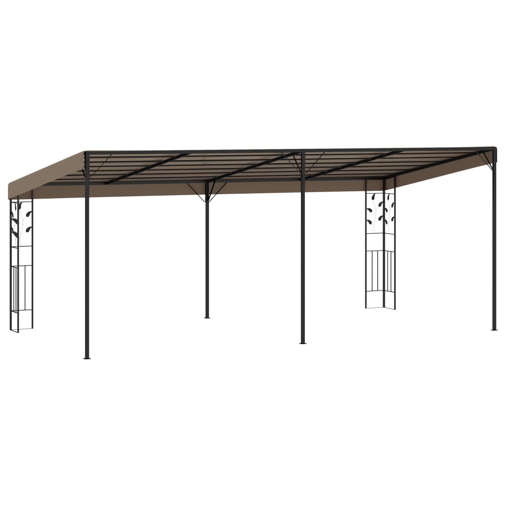 Wall-mounted Gazebo 6x3x2.5 m Taupe