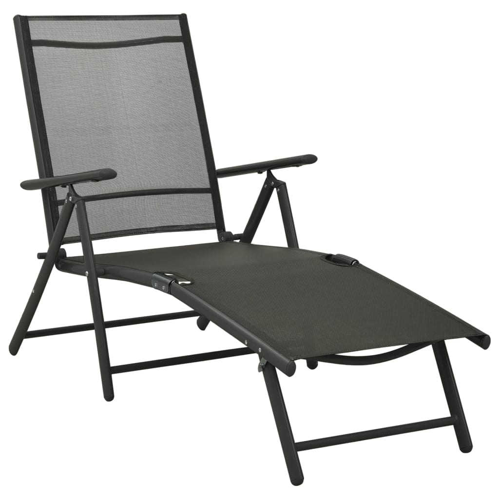 3 Piece Garden Lounge Set Textilene and Aluminium Black