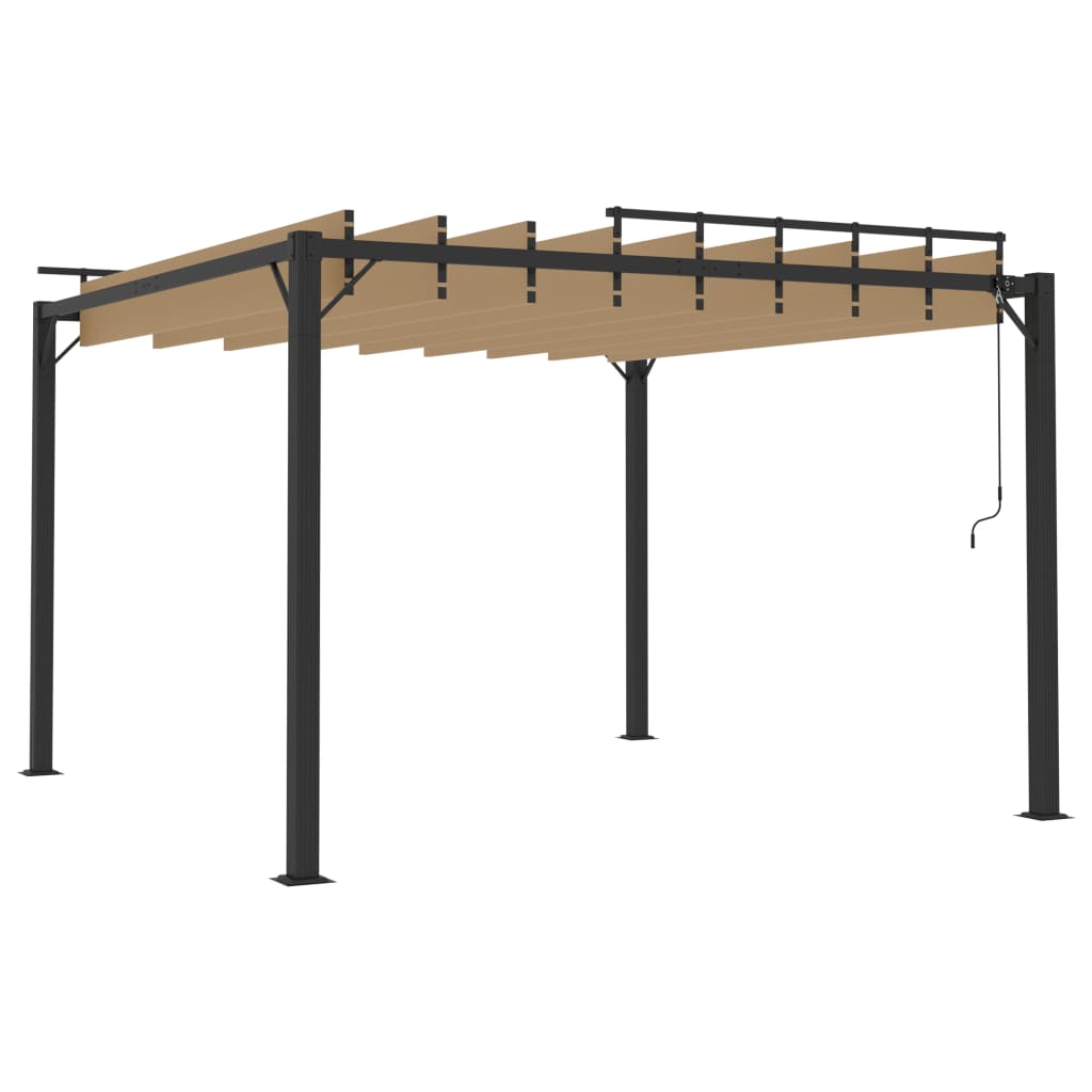 Gazebo with Louvered Roof 3x3 m Taupe Fabric and Aluminium