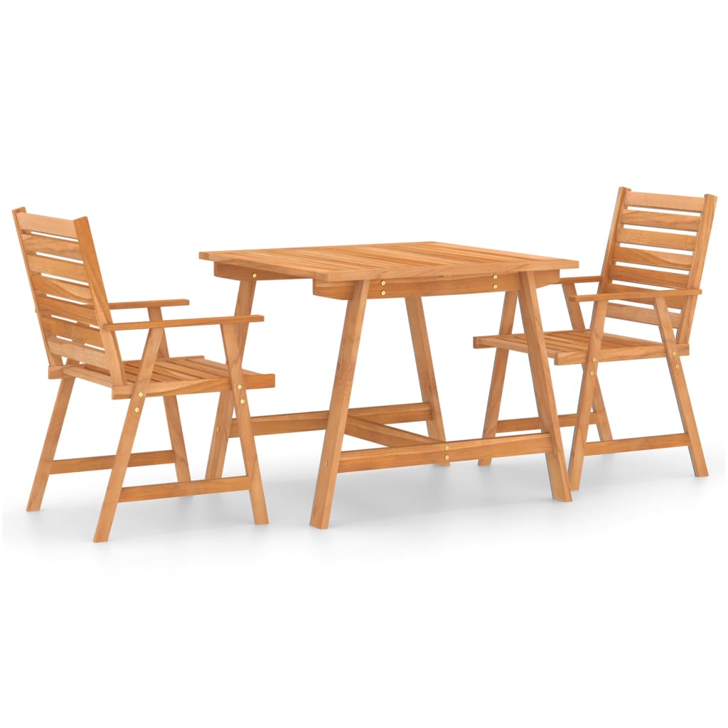 3 Piece Garden Dining Set Solid Acacia Wood