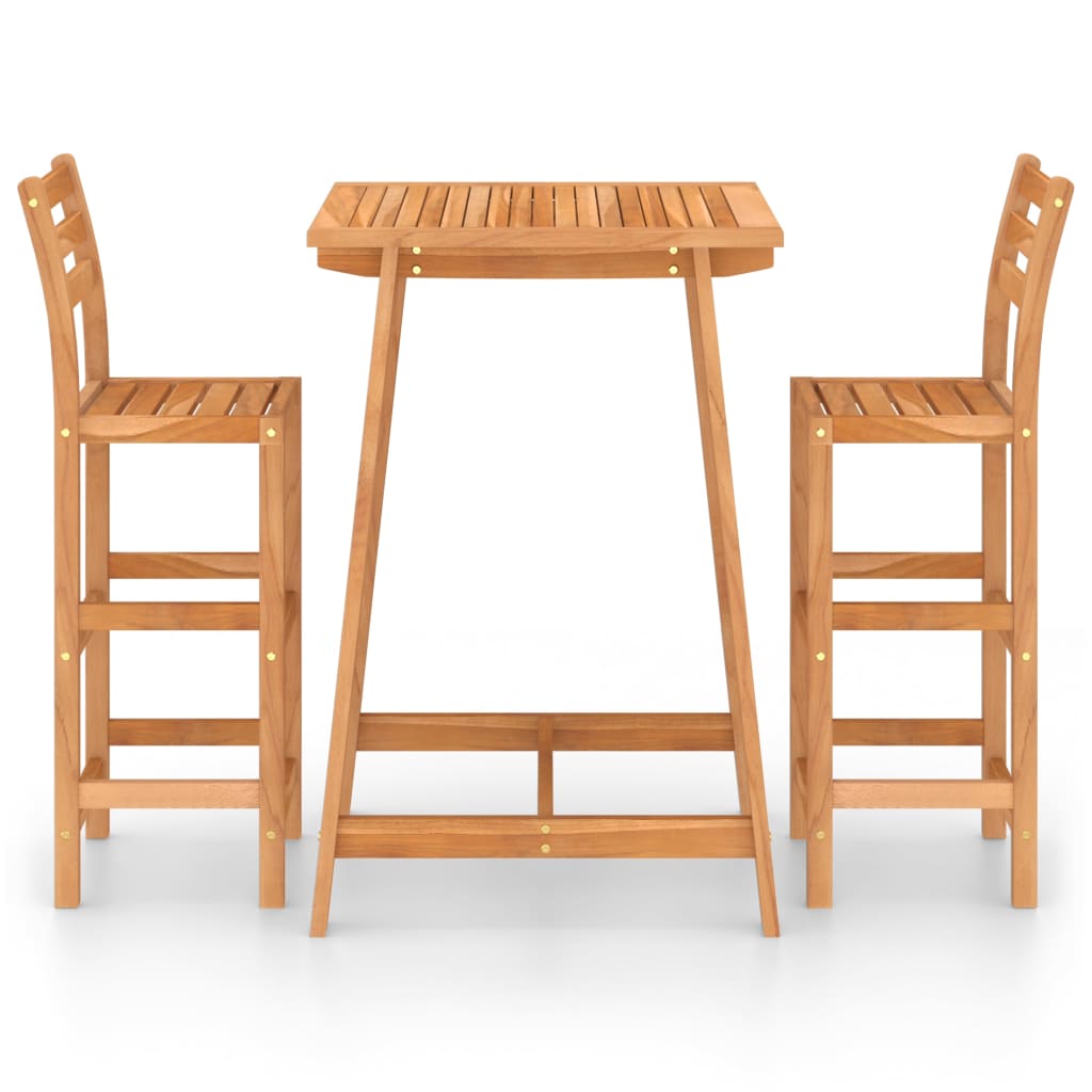 3 Piece Outdoor Bar Set Solid Acacia Wood