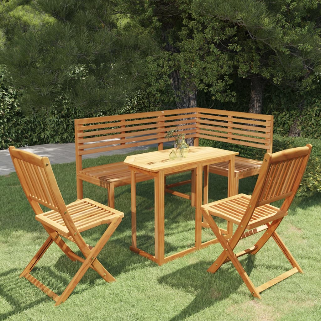 4 Piece Bistro Set Solid Acacia Wood