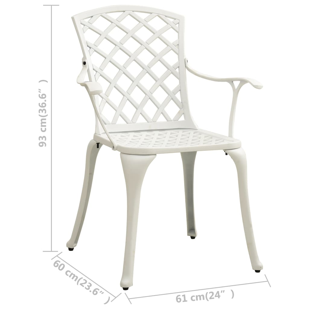 3 Piece Bistro Set Cast Aluminium White