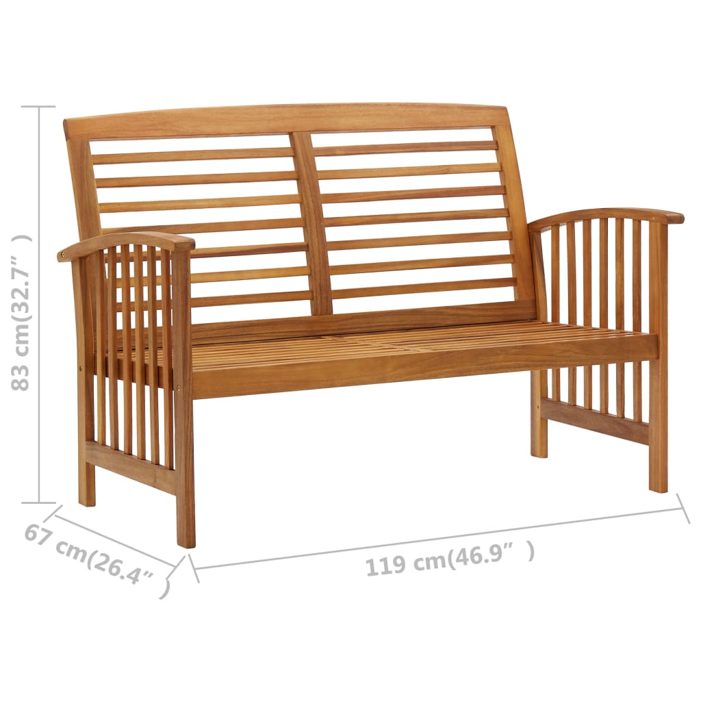 3 Piece Garden Lounge Set Solid Acacia Wood