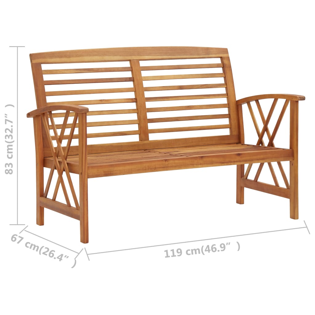 3 Piece Garden Lounge Set Solid Acacia Wood