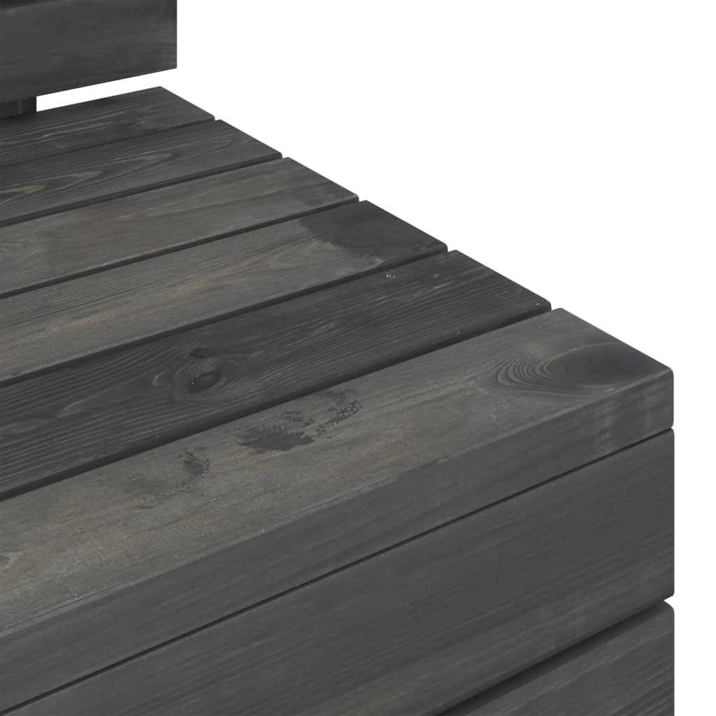 2 Piece Garden Pallet Lounge Set Solid Pinewood Dark Grey