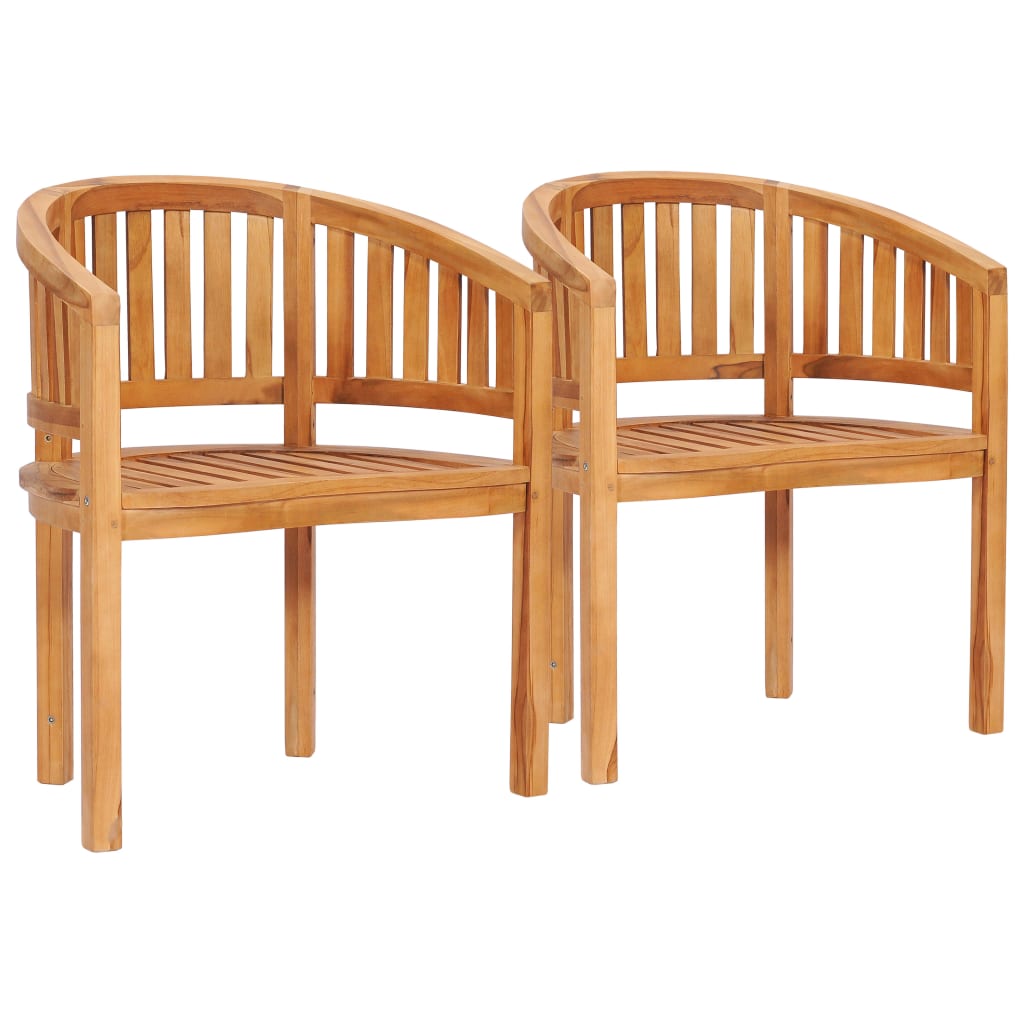 4 Piece Banana Garden Lounge Set Solid Teak Wood