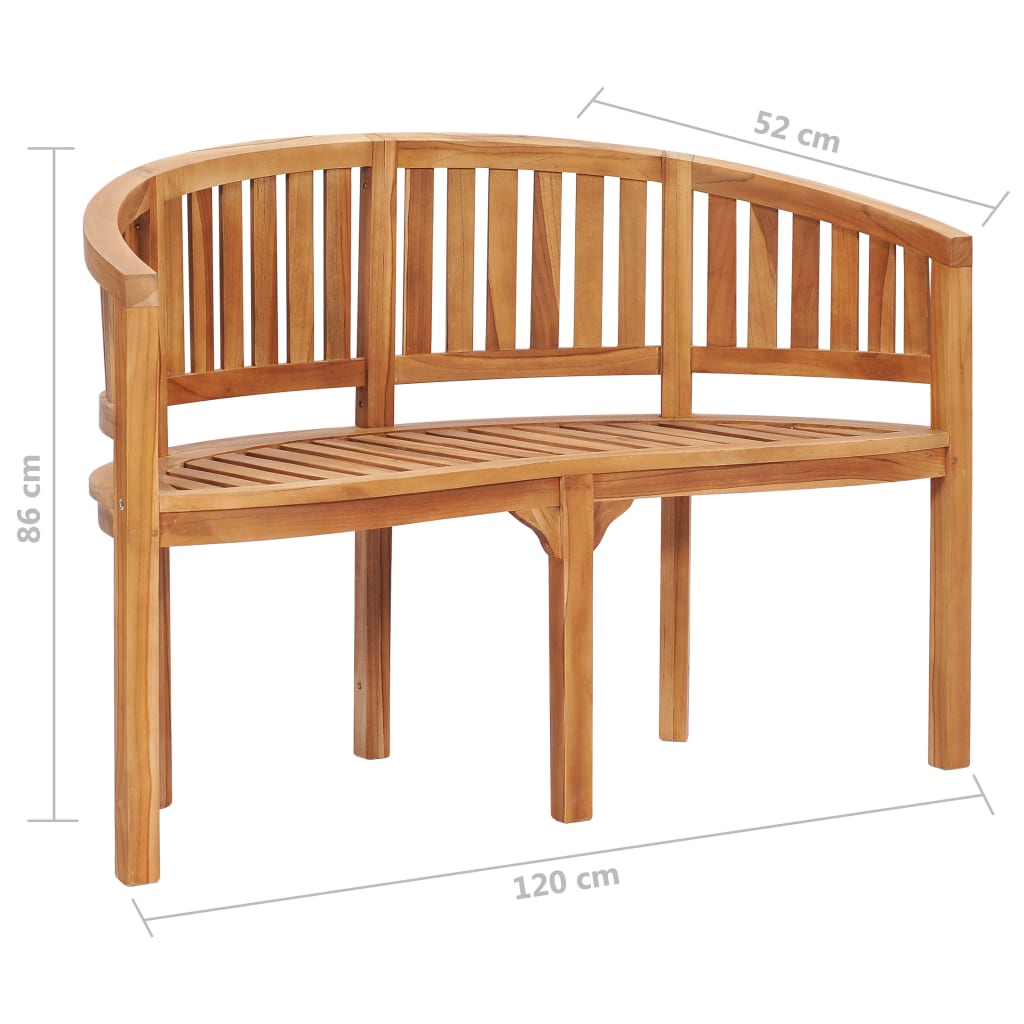 3 Piece Banana Garden Lounge Set Solid Teak Wood