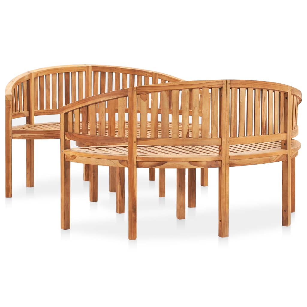 3 Piece Banana Garden Lounge Set Solid Teak Wood