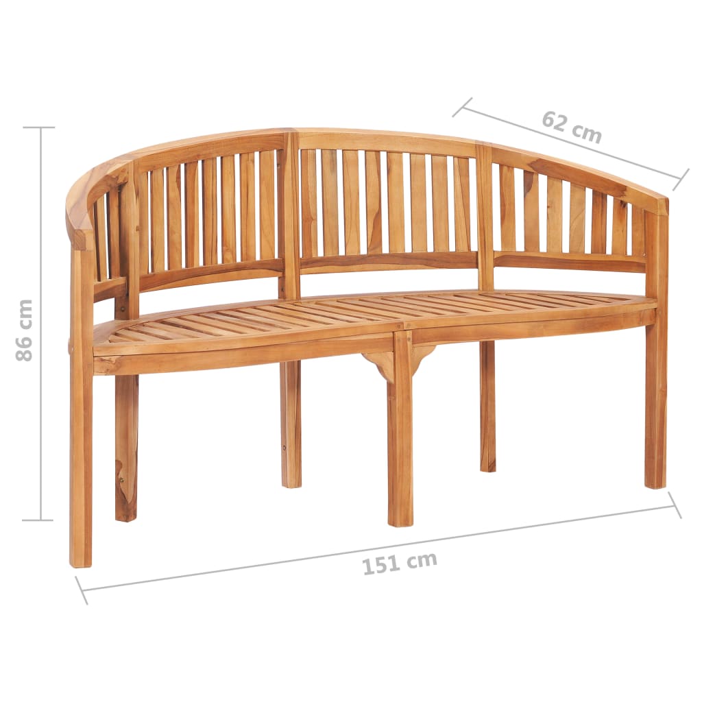 3 Piece Banana Garden Lounge Set Solid Teak Wood